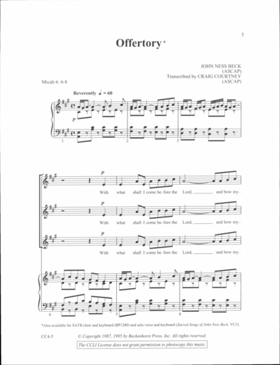 Small Choir Collection - John Ness Beck SSA SSA scores gallery preview page 2