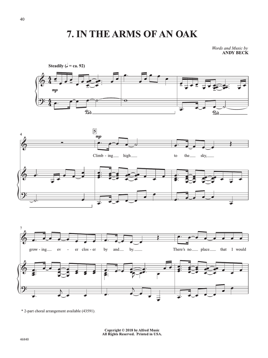 In the Arms of an Oak - Piano/Vocal Solo (Medium Voice) Piano, Vocal scores gallery preview page 1