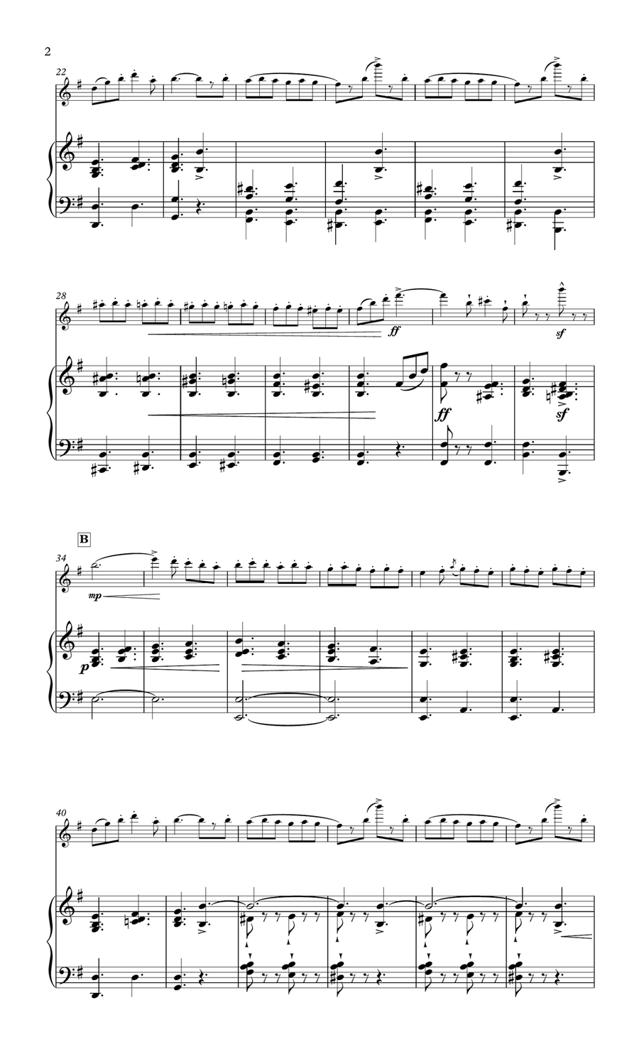 Saltarello for flute & piano Flute Solo scores gallery preview page 2