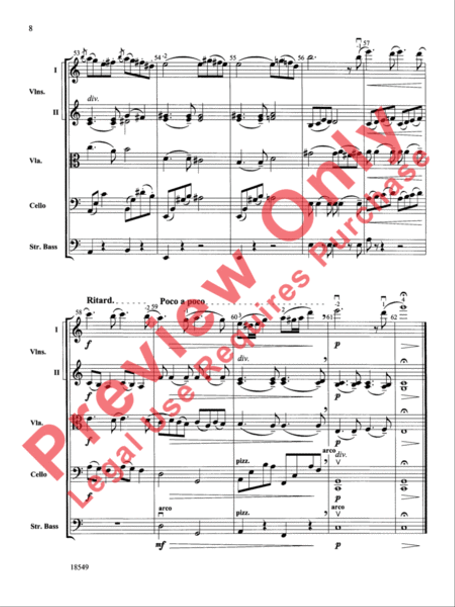 Serenade for Strings String Orchestra scores gallery preview page 9