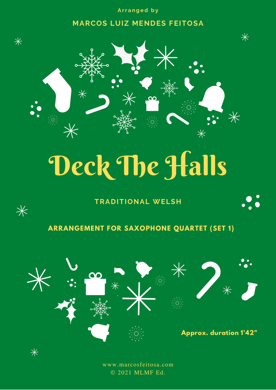 Deck The Halls - Saxophone Quartet (SET 1) Saxophone Quartet scores gallery preview page 1