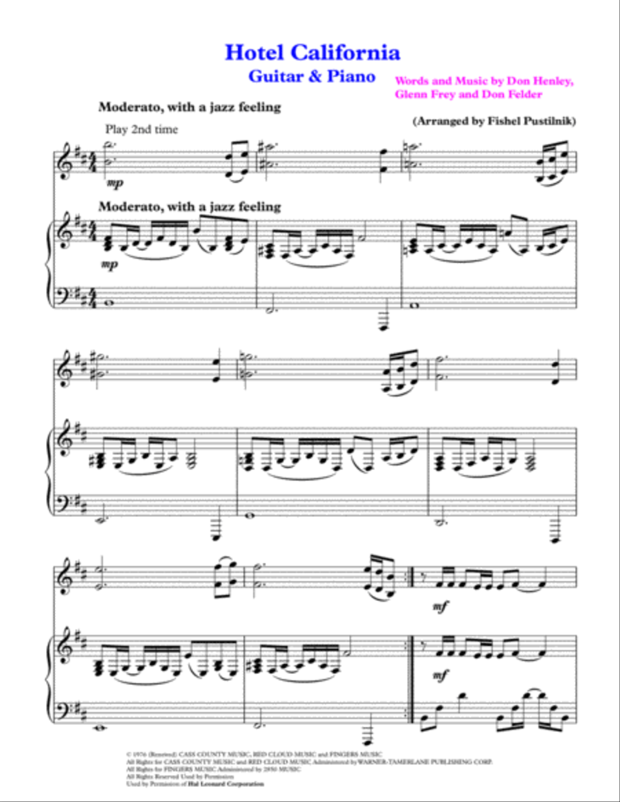 Hotel California Acoustic Guitar scores gallery preview page 2