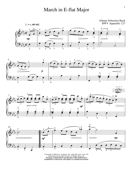 March In E-Flat Major, BWV App. 124
