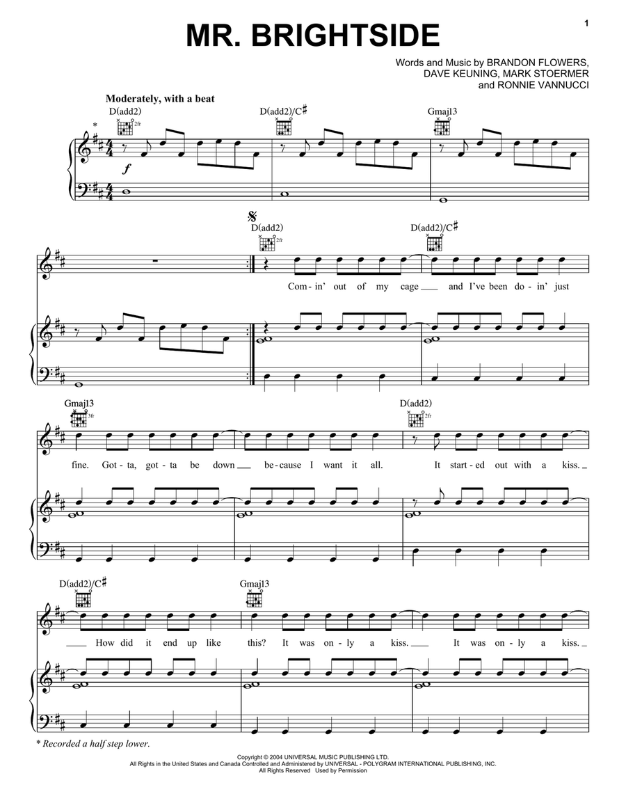 Mr. Brightside Acoustic Guitar scores gallery preview page 1
