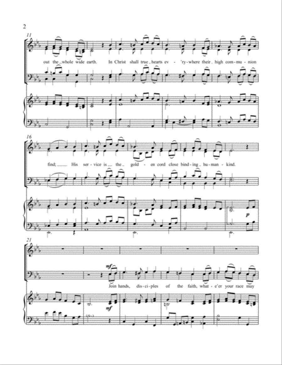 In Christ No East or West 4-Part scores gallery preview page 3