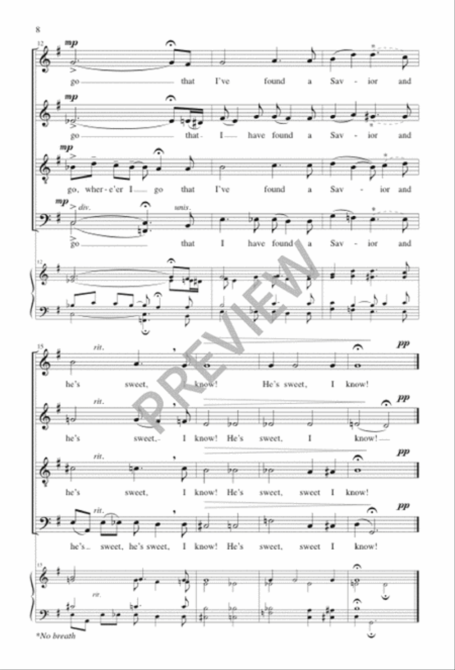 Trinity: Three Choral Meditations Based on Gospel Songs 4-Part scores gallery preview page 8