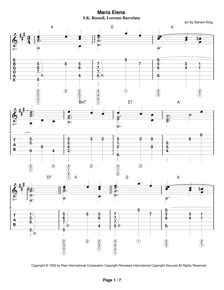 Maria Elena Guitar Solo scores gallery preview page 1