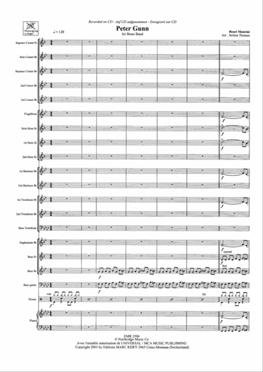 Peter Gunn Brass Band scores gallery preview page 4
