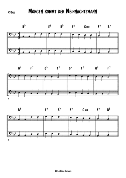 12 Christmas Carols for Bass-Clef-Instruments