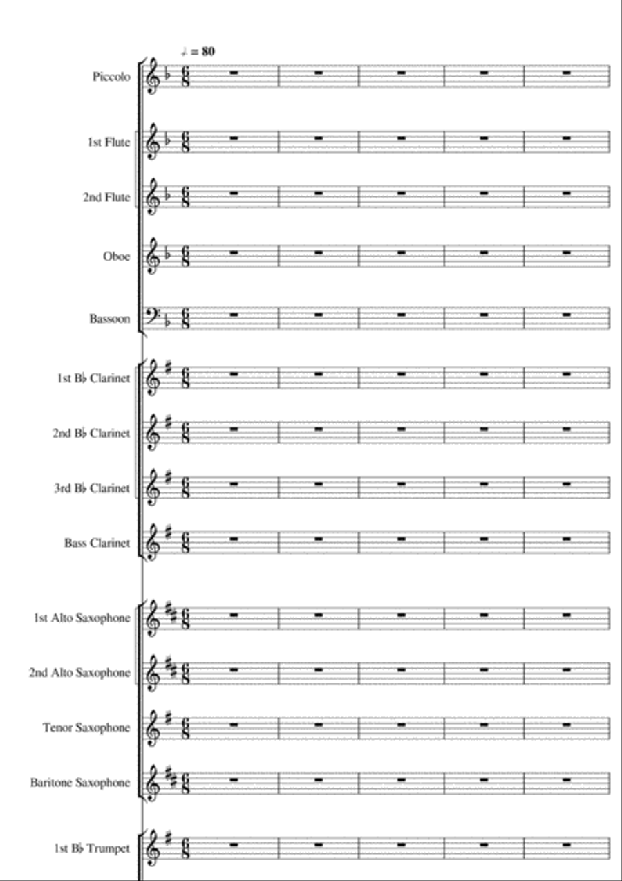 Running of the Horses Concert Band scores gallery preview page 2