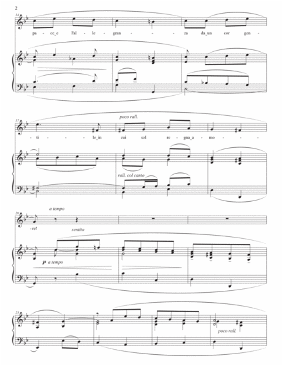 DONAUDY: Come l'allodoletta (transposed to G minor) Voice scores gallery preview page 3