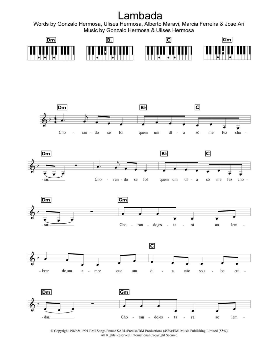 Lambada Piano scores gallery preview page 1
