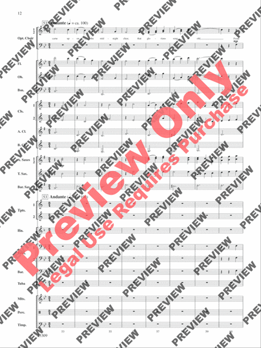 Merry Christmas to All (A Medley of Carols) Concert Band scores gallery preview page 13
