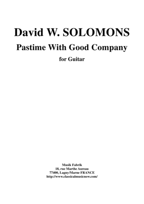 David W. Solomons: Pastime with Good Company