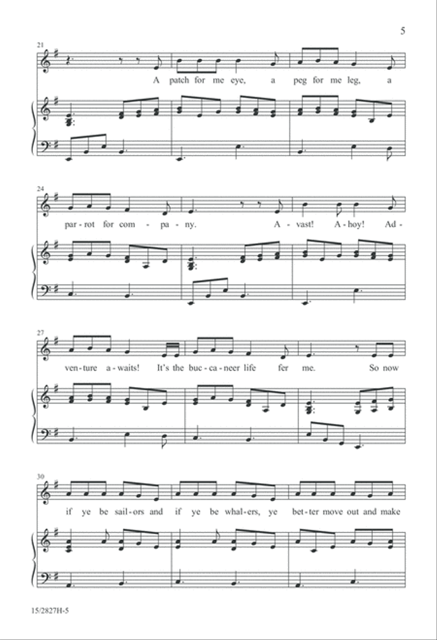 Talk Like a Pirate Unison Choir scores gallery preview page 6
