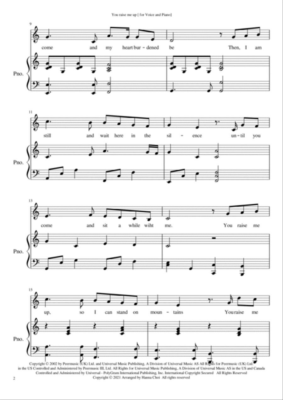 You Raise Me Up You Raise Me Up Voice scores gallery preview page 2