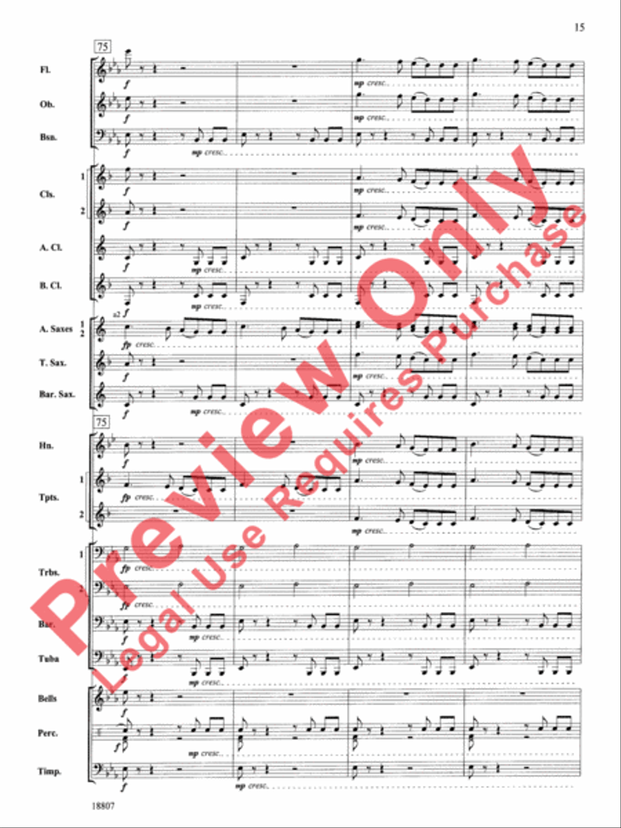 Beethoven's Fifth Christmas Concert Band scores gallery preview page 16
