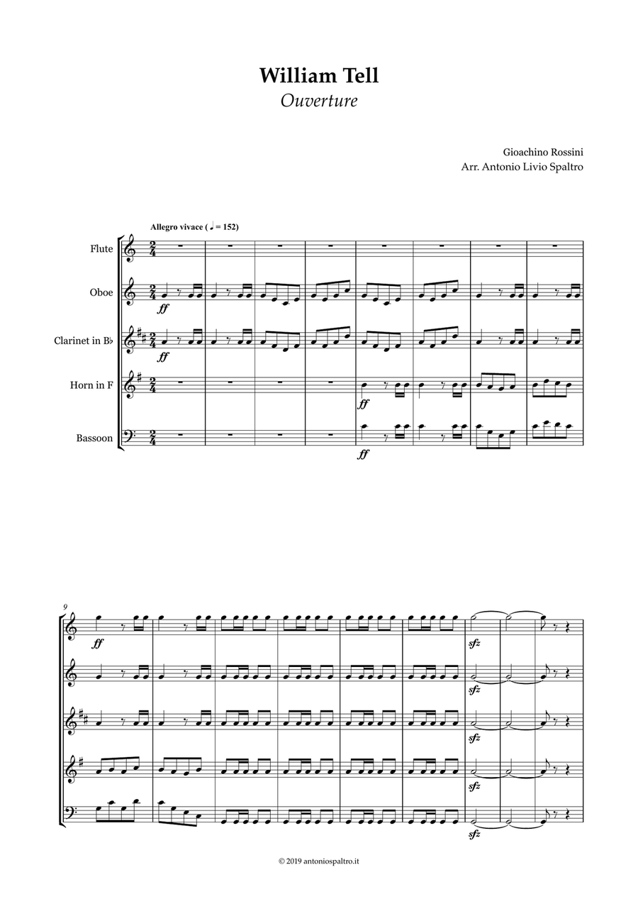 William Tell Overture for Wind Quintet (Intermediate version)