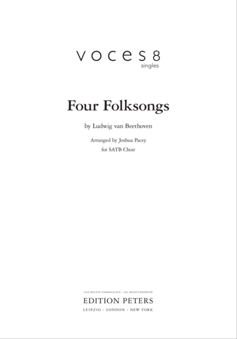 Four Folksongs for SATB Choir 4-Part scores gallery preview page 2