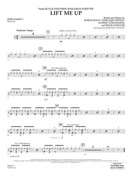 Lift Me Up (from Black Panther: Wakanda Forever) (arr. Vinson) - Percussion 1