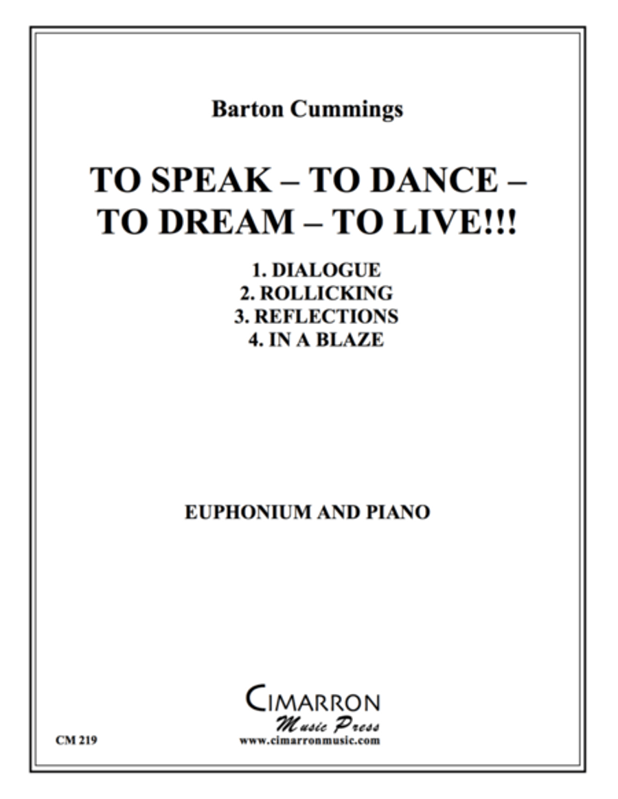 To Speak - To Dance - To Dream - To Live! Euphonium scores gallery preview page 1