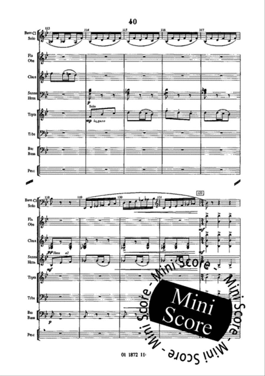 Concerto for Bass Clarinet and Band Concert Band scores gallery preview page 44