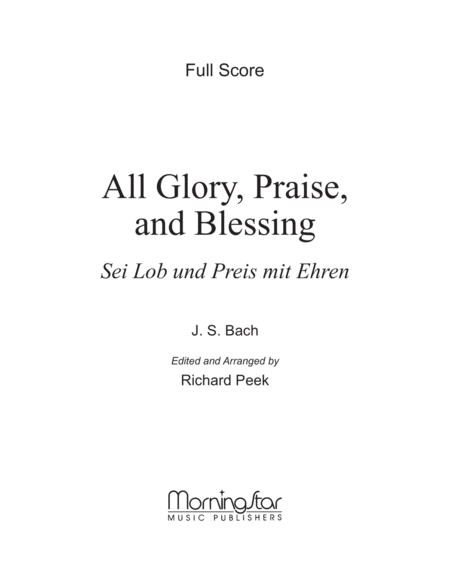 All Glory, Praise and Blessing (Downloadable Full Score)