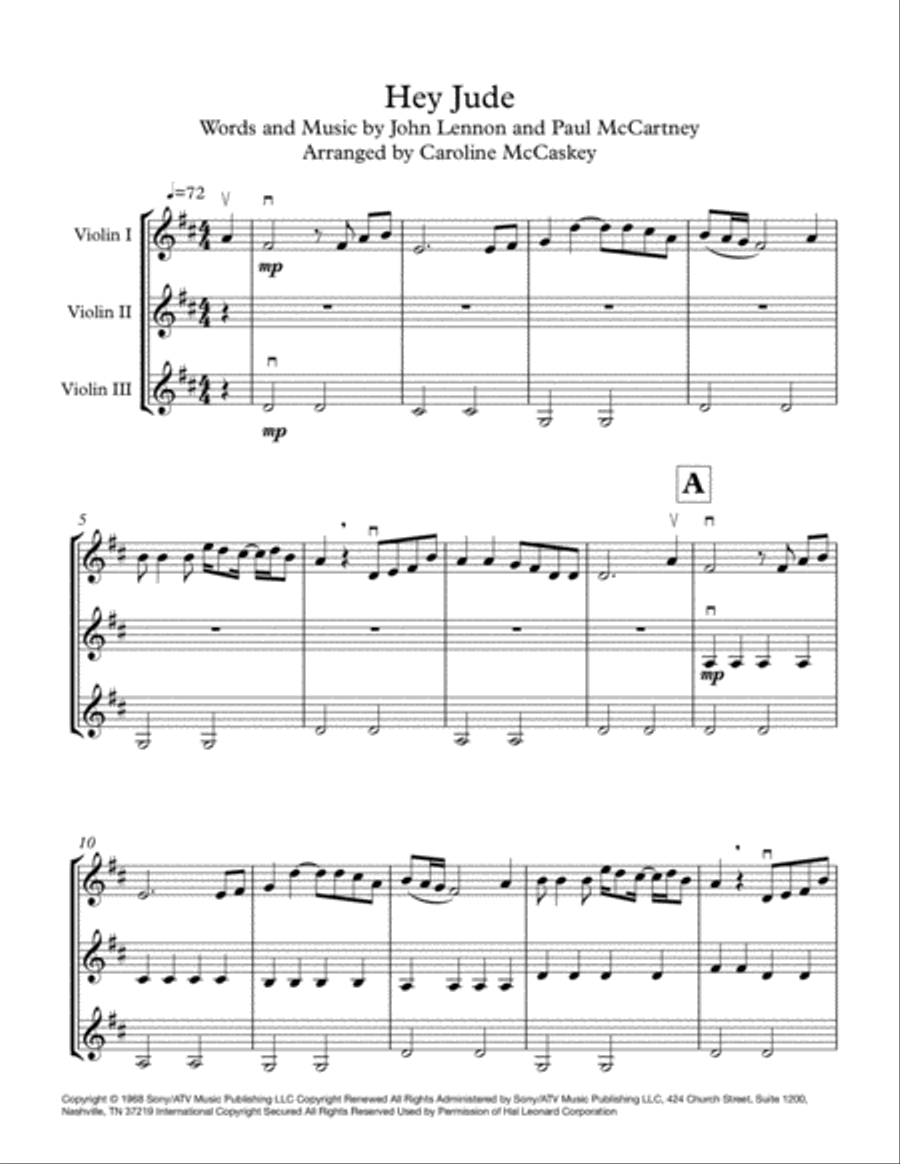 Hey Jude String Trio scores gallery preview page 2