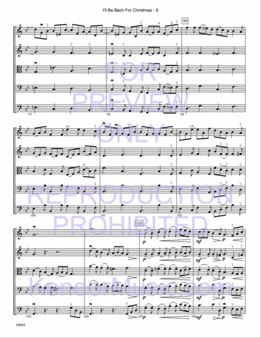 I'll Be Bach For Christmas String Orchestra scores gallery preview page 21