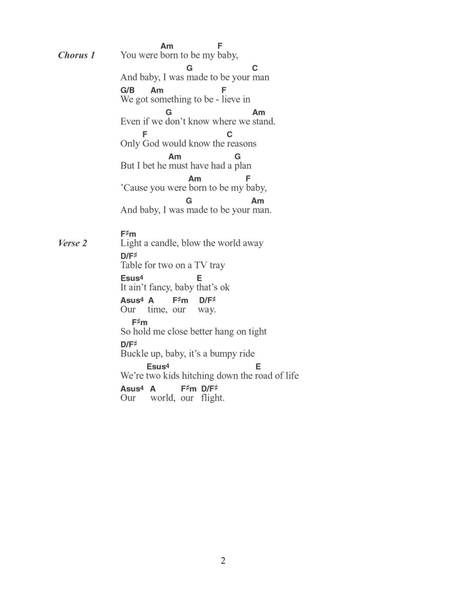 Born To Be My Baby Easy Guitar scores gallery preview page 2