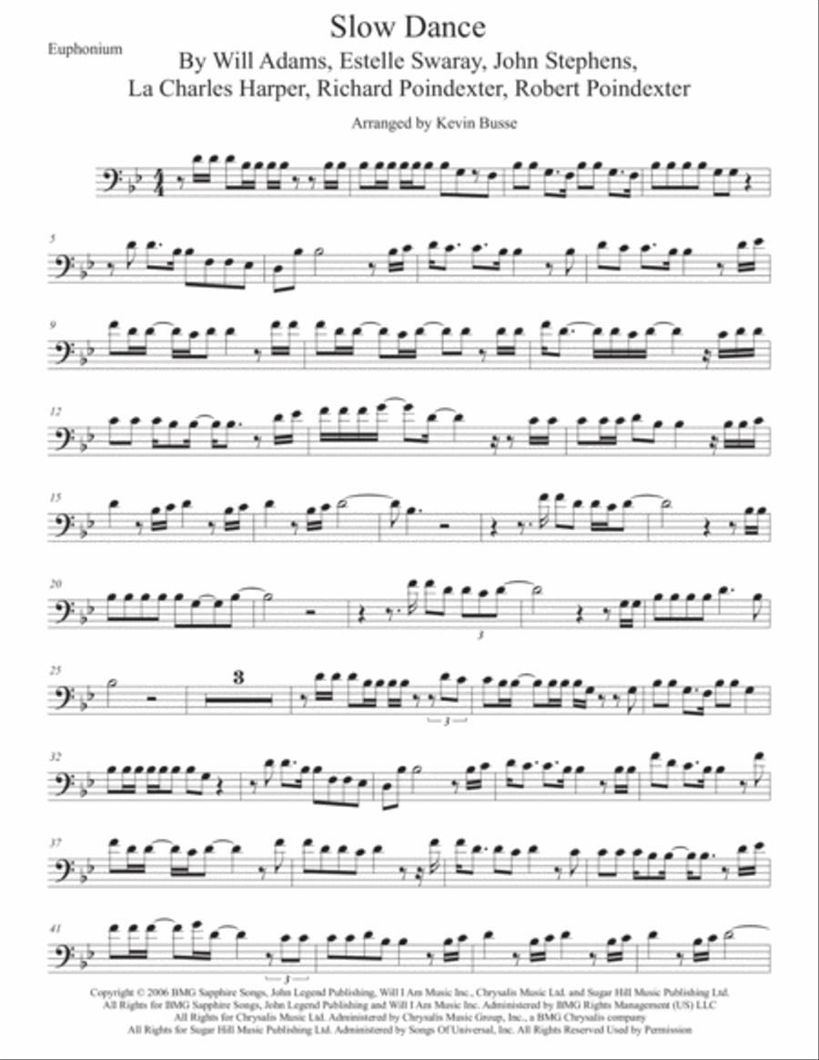 Slow Dance Euphonium scores gallery preview page 1