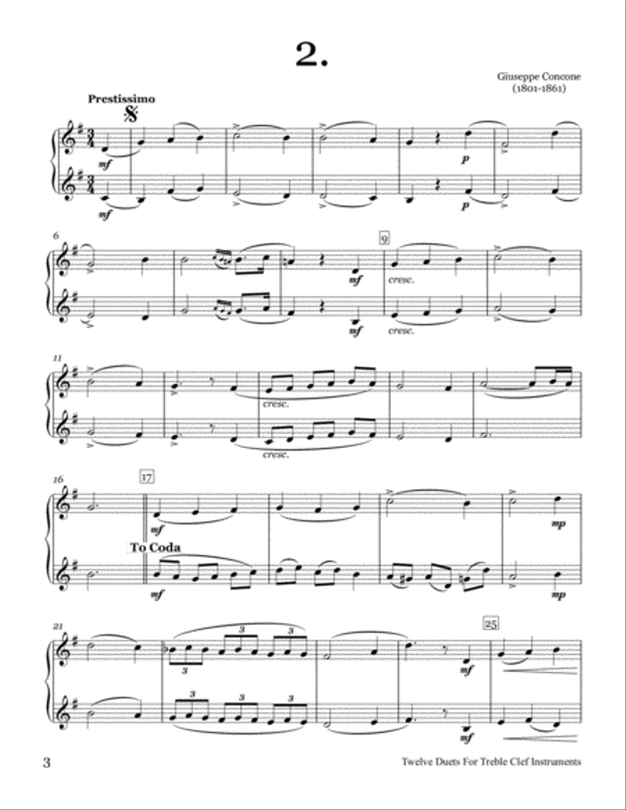 12 Duets based on 19th Century Vocalises (Treble Clef Instruments) Woodwind Ensemble scores gallery preview page 4