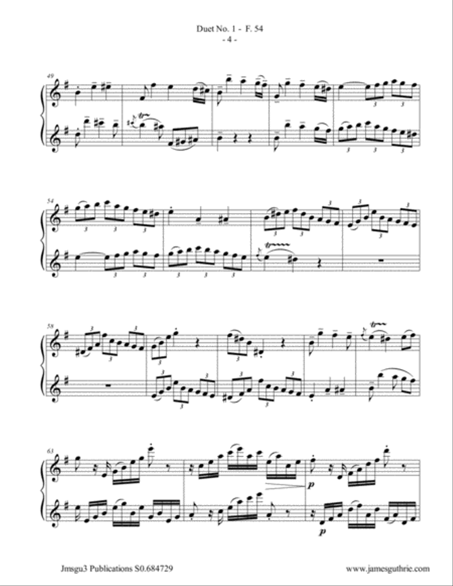 WF Bach: The Six Duets Complete for Alto Flute Duo Flute Duet scores gallery preview page 4