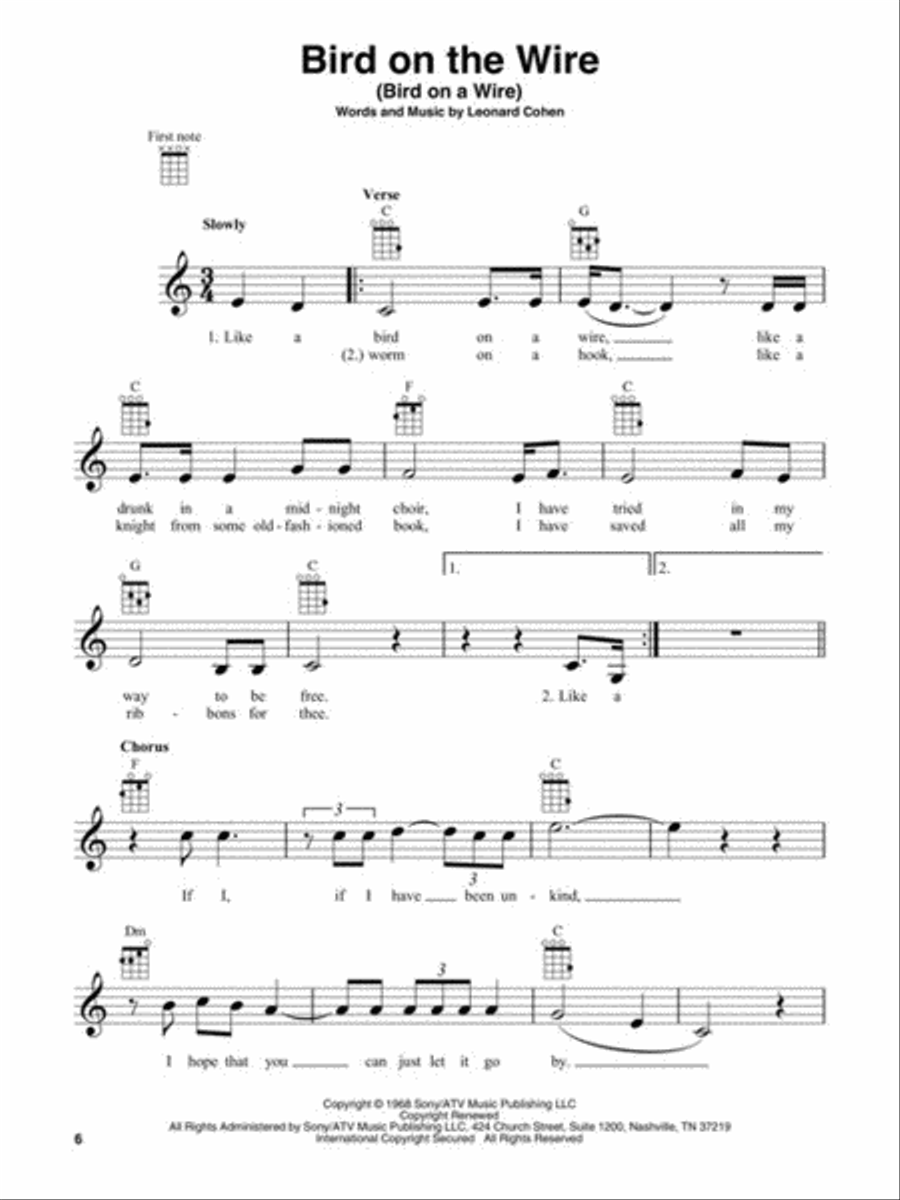 Leonard Cohen for Ukulele Ukulele scores gallery preview page 4