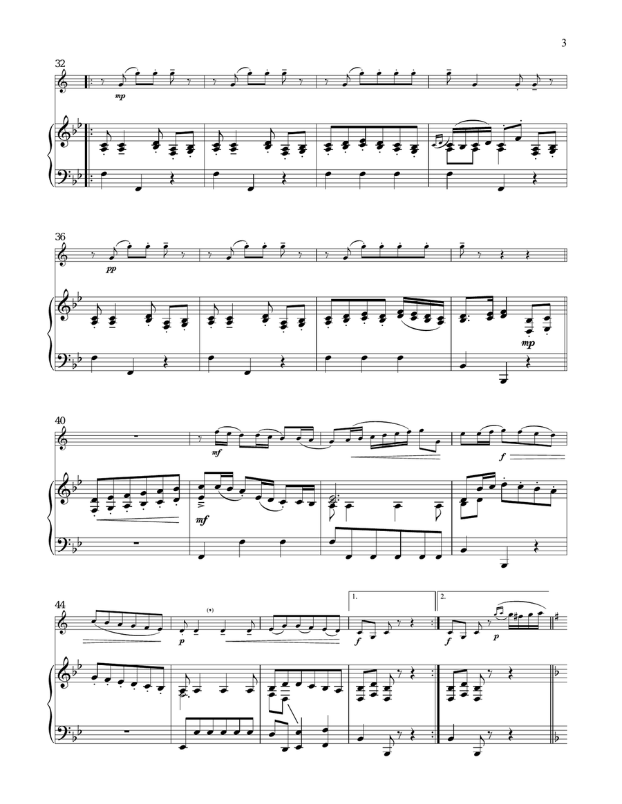 Minuet Clarinet Solo scores gallery preview page 3