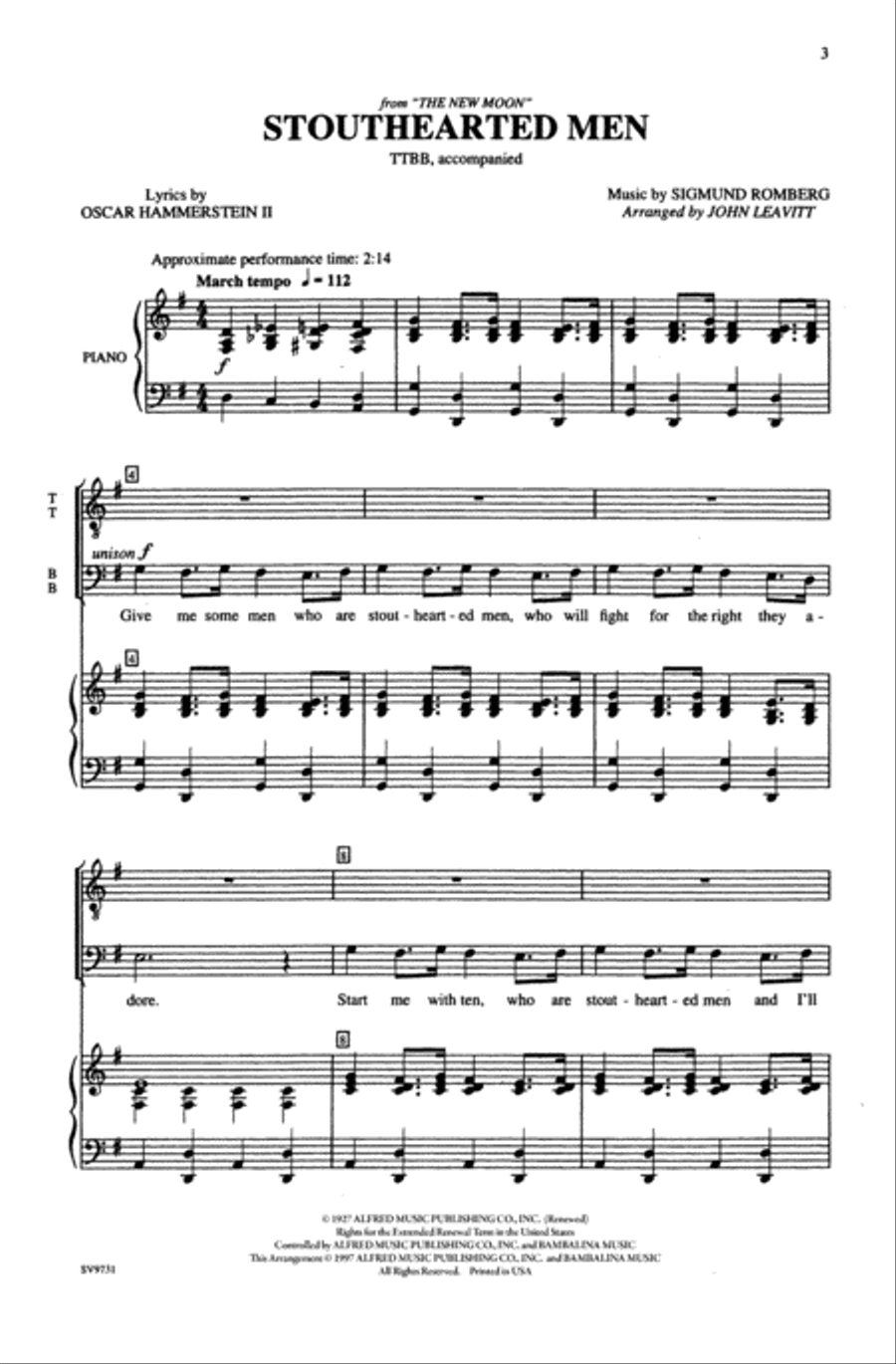 Stouthearted Men Men's Choir scores gallery preview page 2