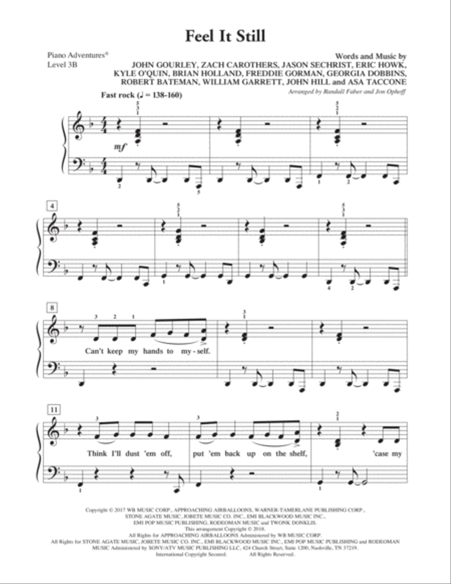 Feel It Still Piano Method scores gallery preview page 1