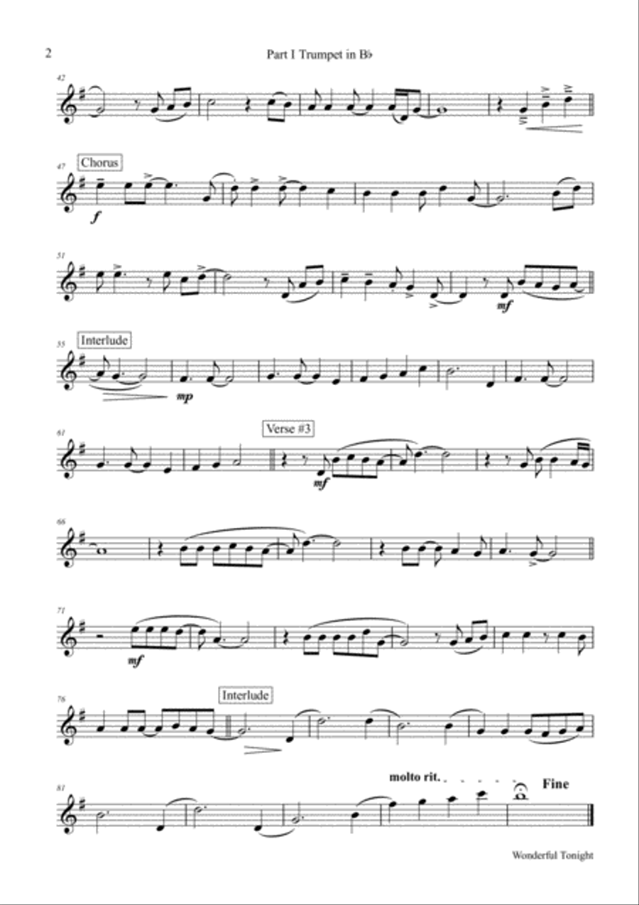Wonderful Tonight Horn scores gallery preview page 6