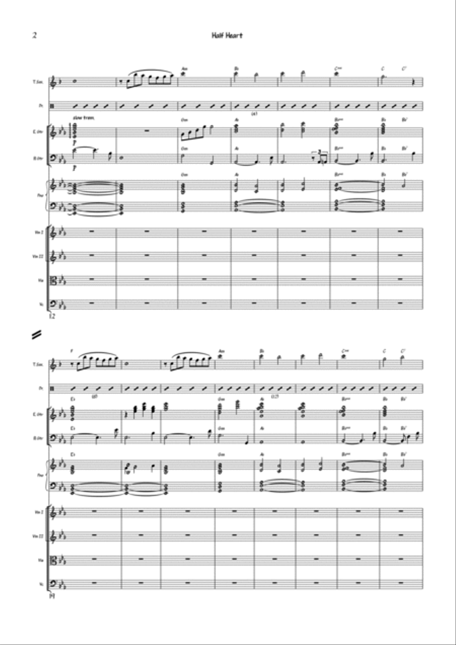 Half Heart Half Heart Tenor Saxophone scores gallery preview page 2