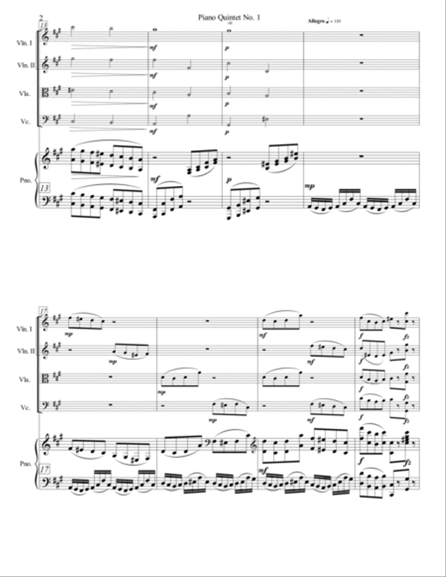 Piano Quintet No. 1 Piano Quintet No. 1 Piano Quartet scores gallery preview page 3