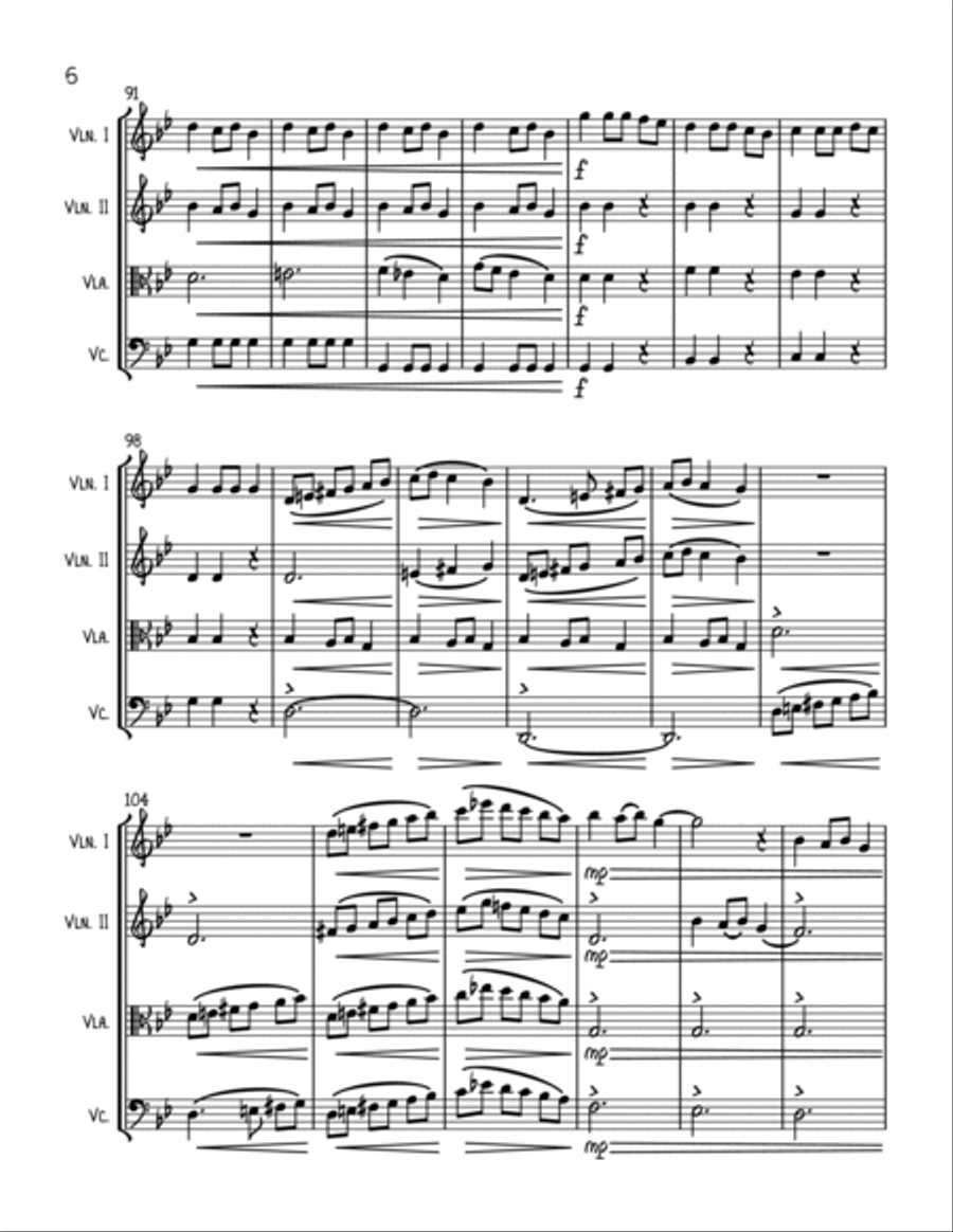 Carol Of The Bells - String Quartet String Quartet scores gallery preview page 6
