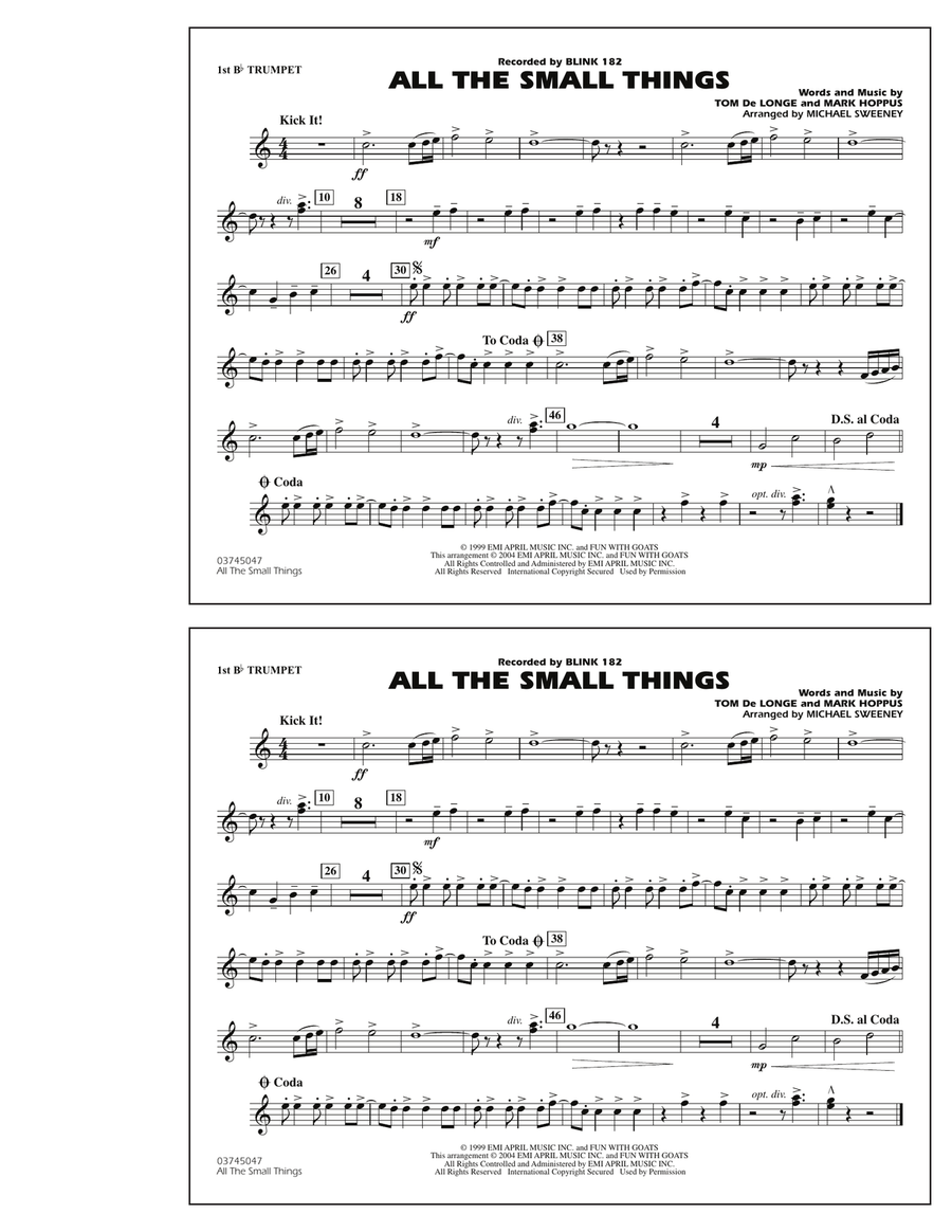 All The Small Things - 1st Bb Trumpet Marching Band scores gallery preview page 1