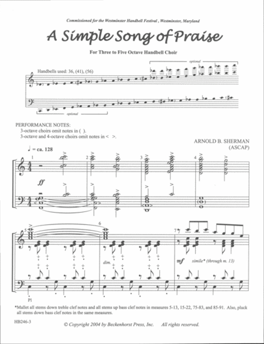 A Simple Song of Praise 5-Octaves scores gallery preview page 2