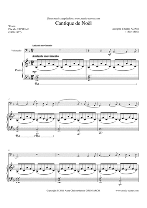 Cantique de Noel; O Holy Night - Cello and Piano