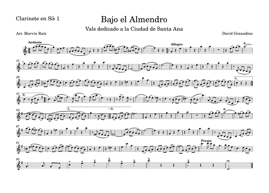 Bajo el Almendro Marching Band scores gallery preview page 2