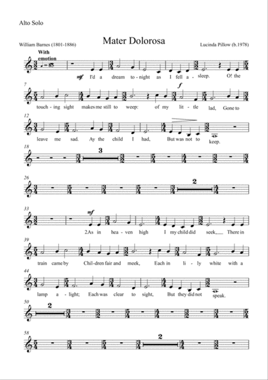 William Barnes Suite - 2. Mater Dolorosa 4-Part scores gallery preview page 6