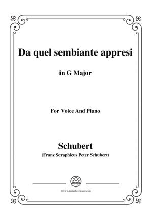 Schubert-Da quel sembiante appresi,in G Major,for Voice and Piano