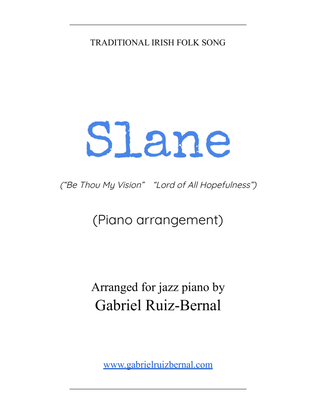 Book cover for SLANE (jazz piano arrangement)