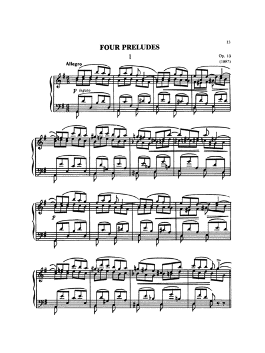 Liadov: Preludes Piano Solo scores gallery preview page 1