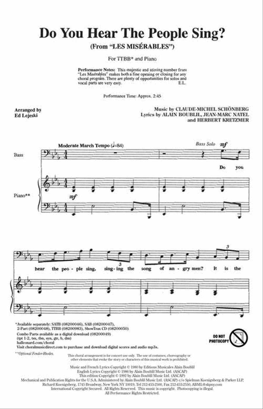 Do You Hear the People Sing? TTBB scores gallery preview page 3